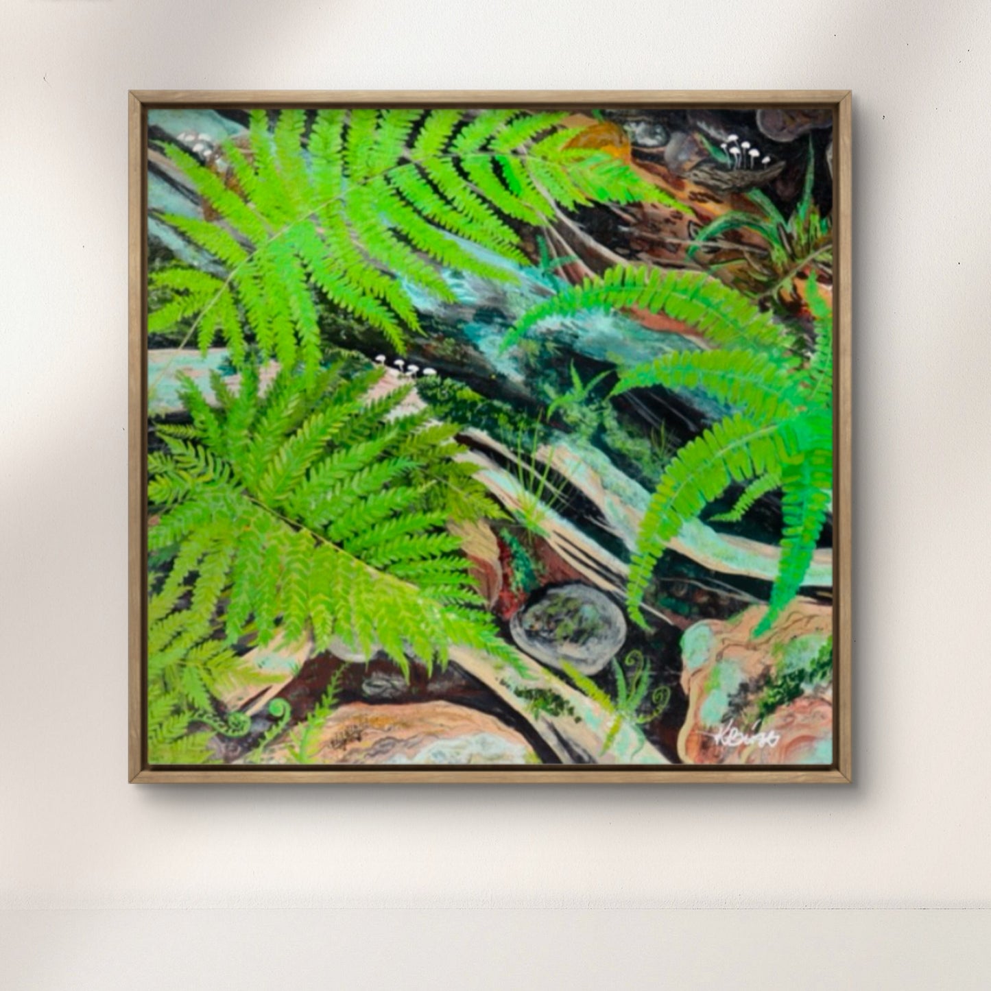 Forest floor ferns - Square Print